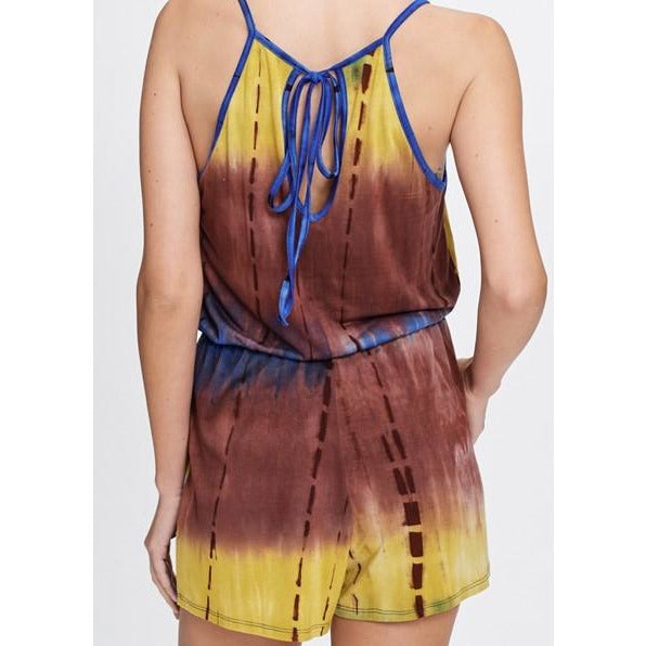 Sleeveless Tie Dye Knit Romper - BFF Here