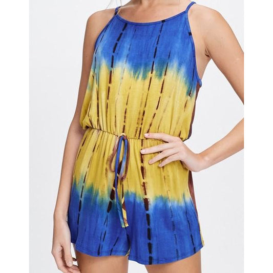 Sleeveless Tie Dye Knit Romper - BFF Here