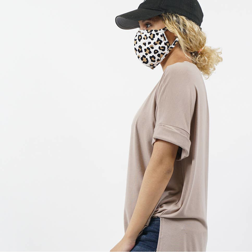 Ivory Leopard Face Mask - Adult - BFF Here