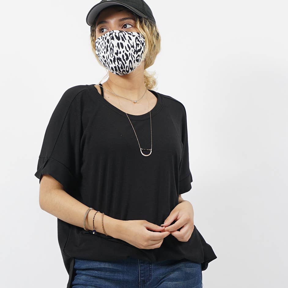 Black Leopard Face Mask - Adult - BFF Here