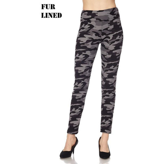 Fur Lined Camo Leggings - BFF Here