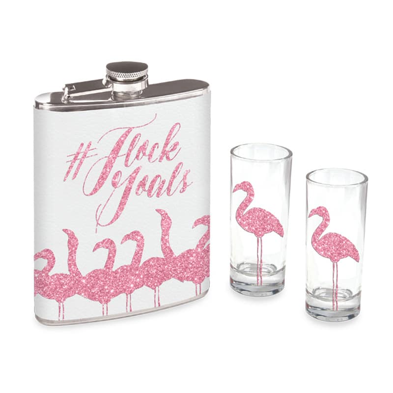 Flask and Shot Glass Set -- Choice of Style - BFF Here