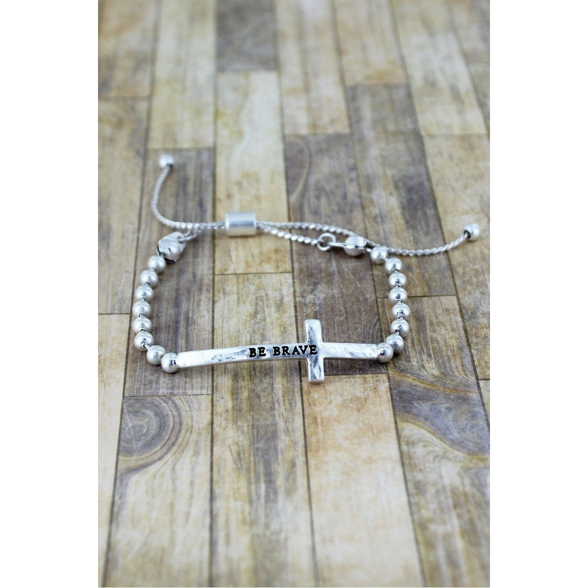 Crave Silvertone Cross Beaded Bolo Bracelet  -- Choice of Style - BFF Here