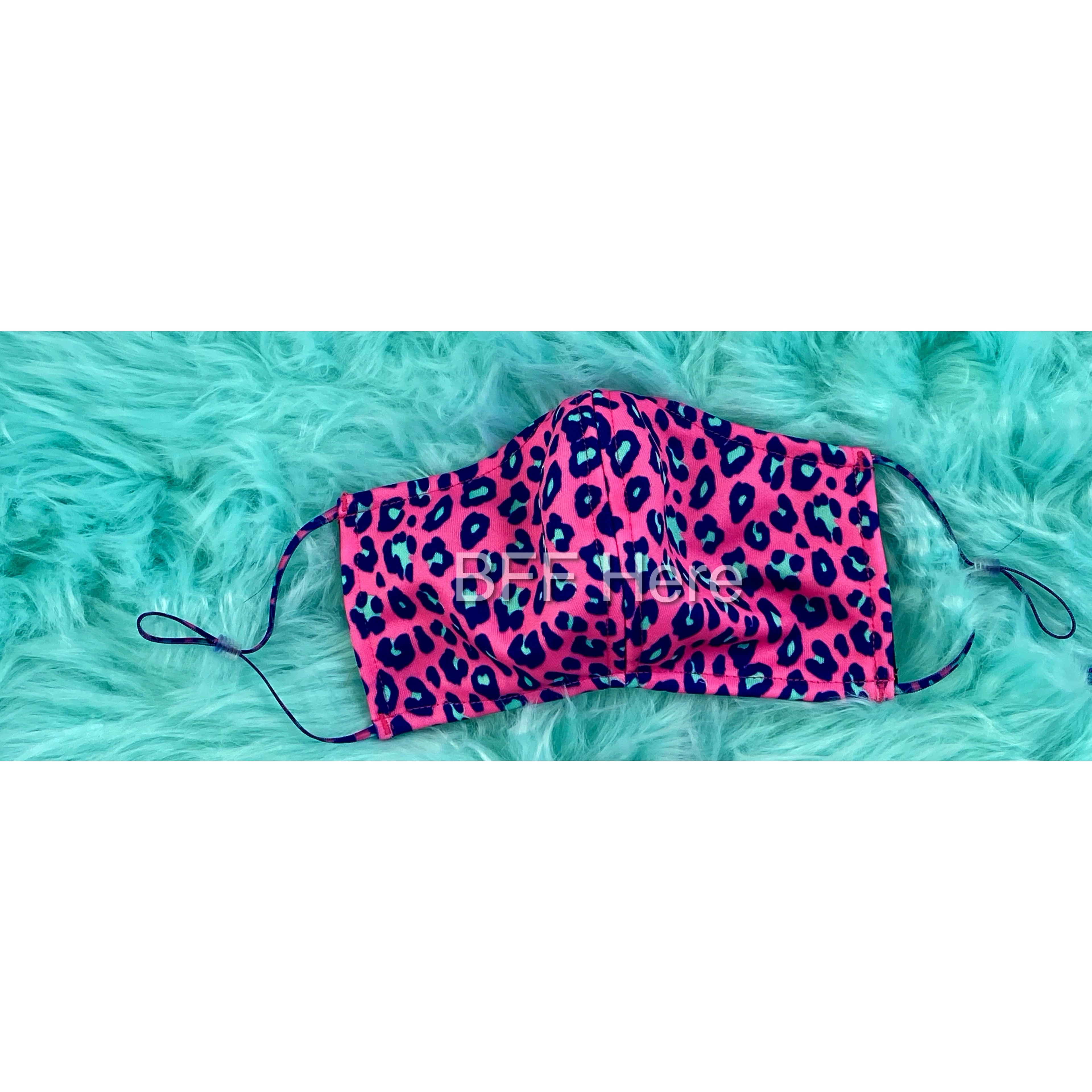 Pink Leopard Adjustable Face Mask - Adult - BFF Here