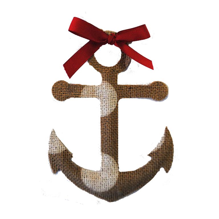 Coastal Burlap Ornament -- Choice of Design - BFF Here