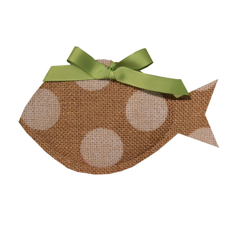 Coastal Burlap Ornament -- Choice of Design - BFF Here