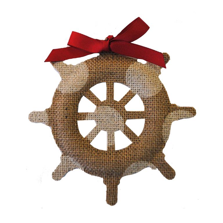Coastal Burlap Ornament -- Choice of Design - BFF Here