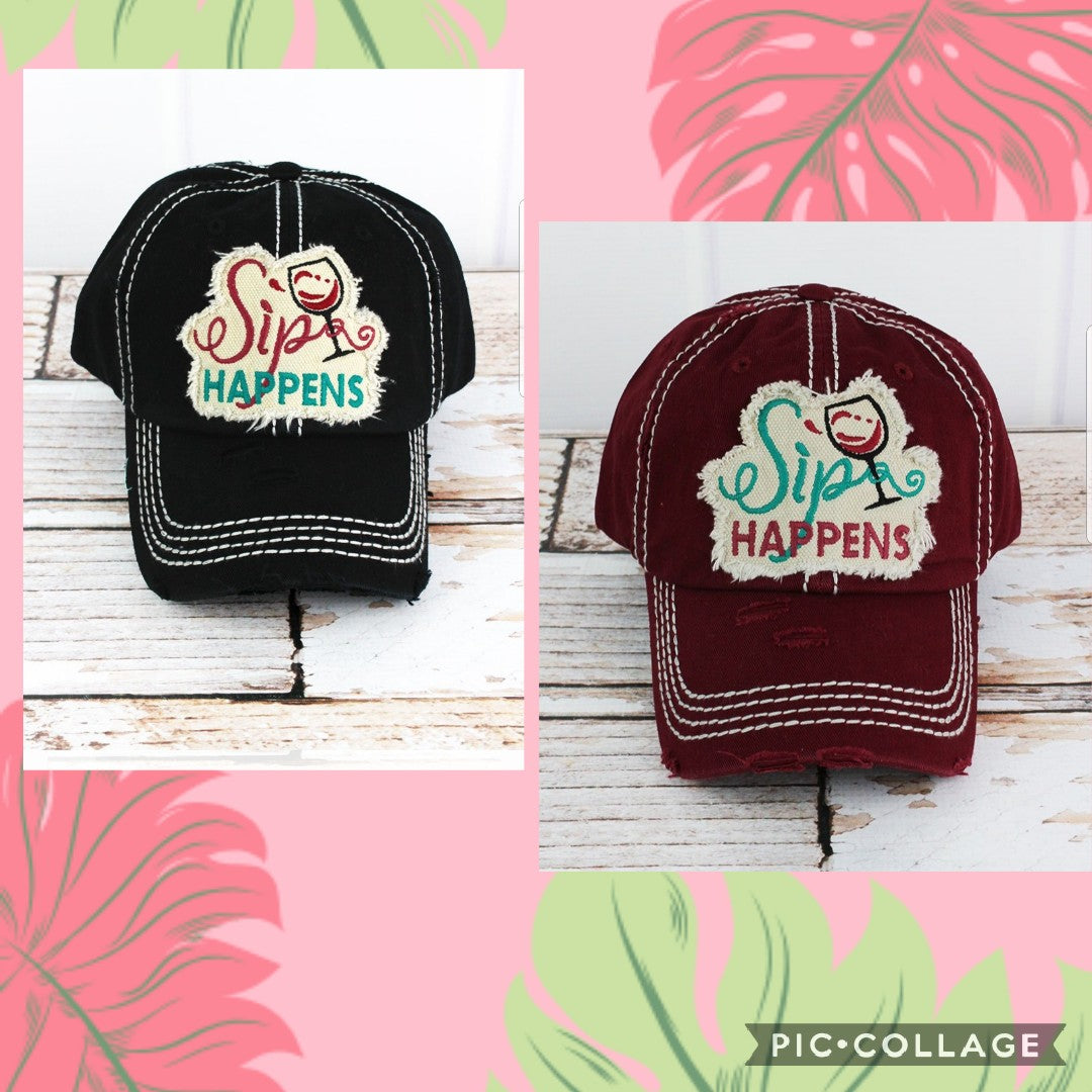 "Sip Happens" Hat - BFF Here