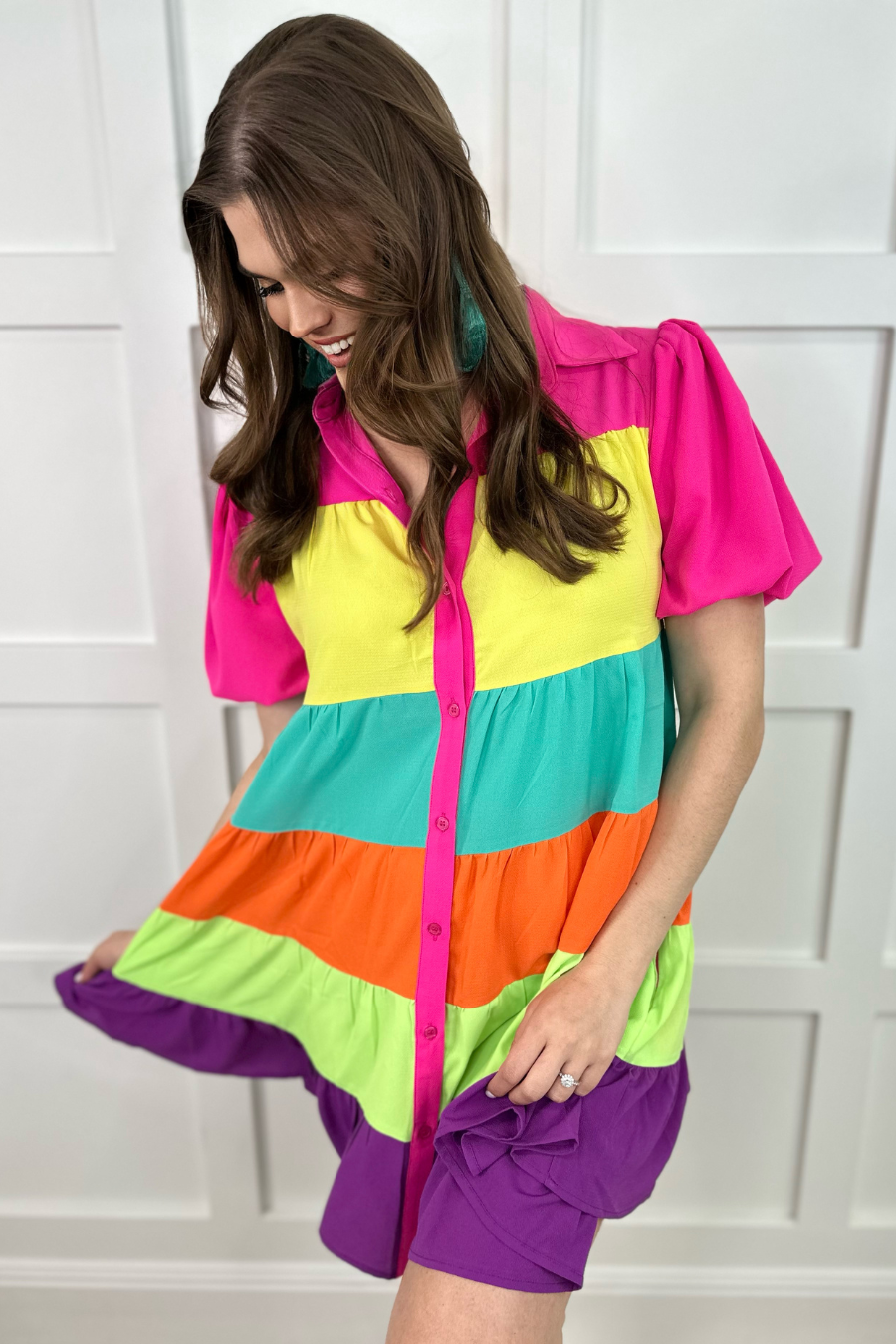 PREORDER-Rylee Rainbow Dress (Ships Middle of March) - BFF Here