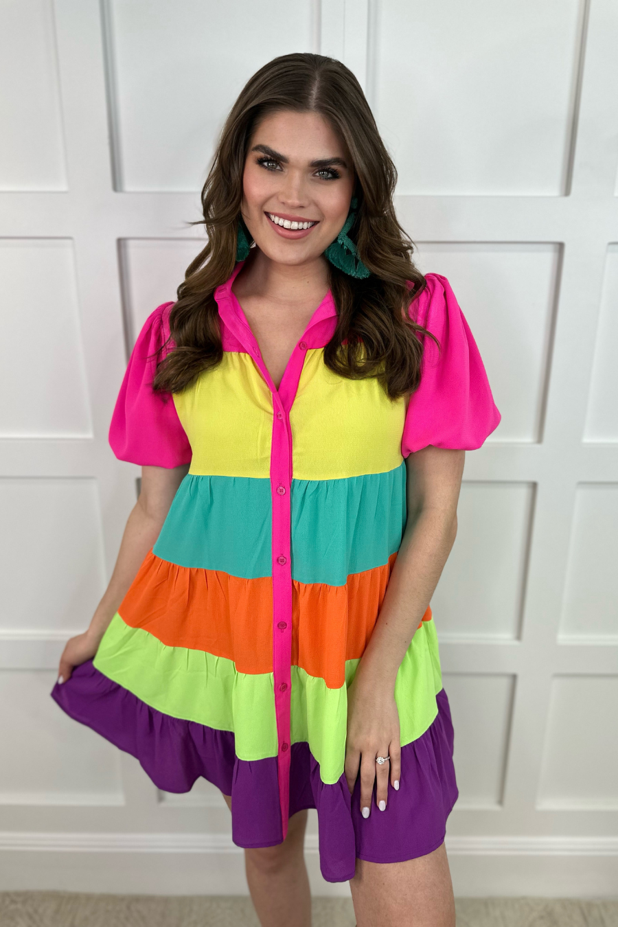 PREORDER-Rylee Rainbow Dress (Ships Middle of March) - BFF Here
