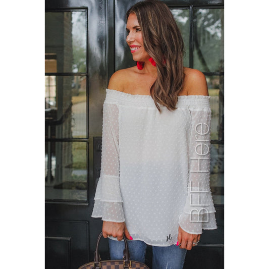 Sweet Caroline Off The Shoulder Tunic - BFF Here