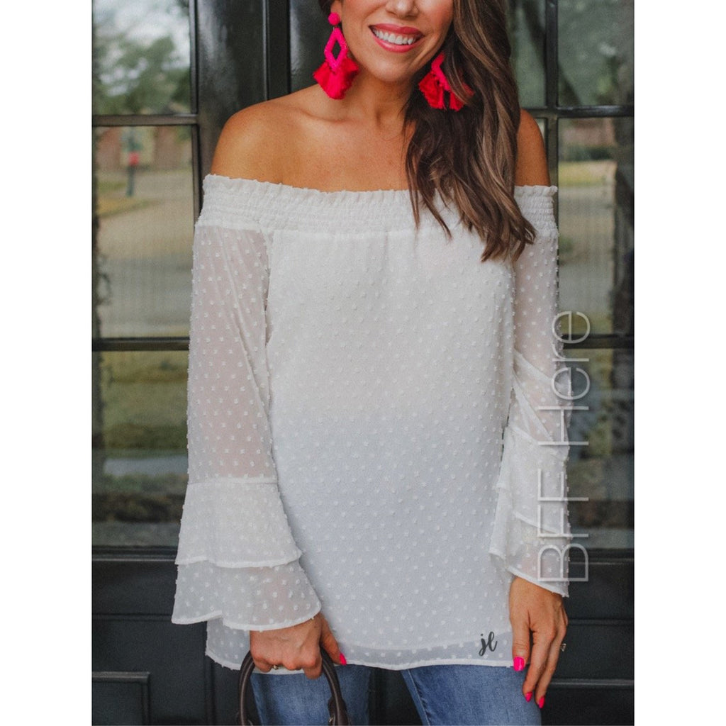 Sweet Caroline Off The Shoulder Tunic - BFF Here