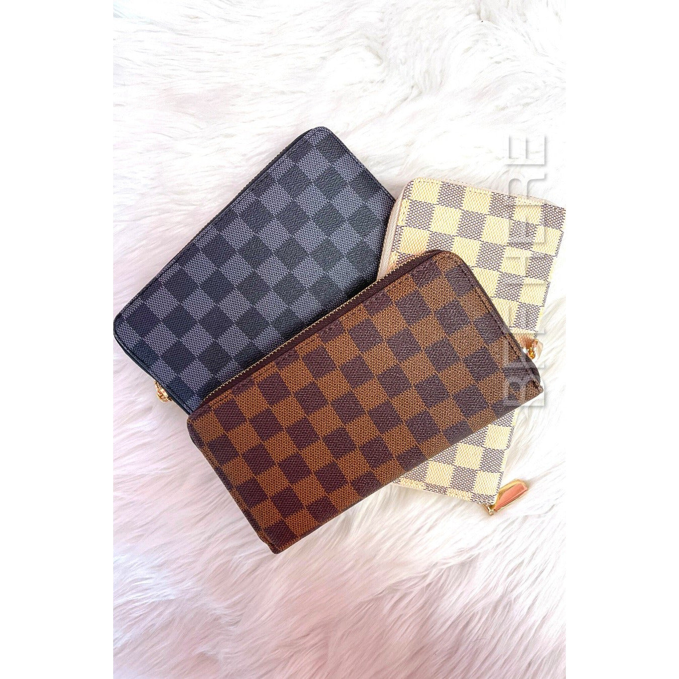 Jimmy Checkered Zippy Wallet -- Choice of Color - BFF Here