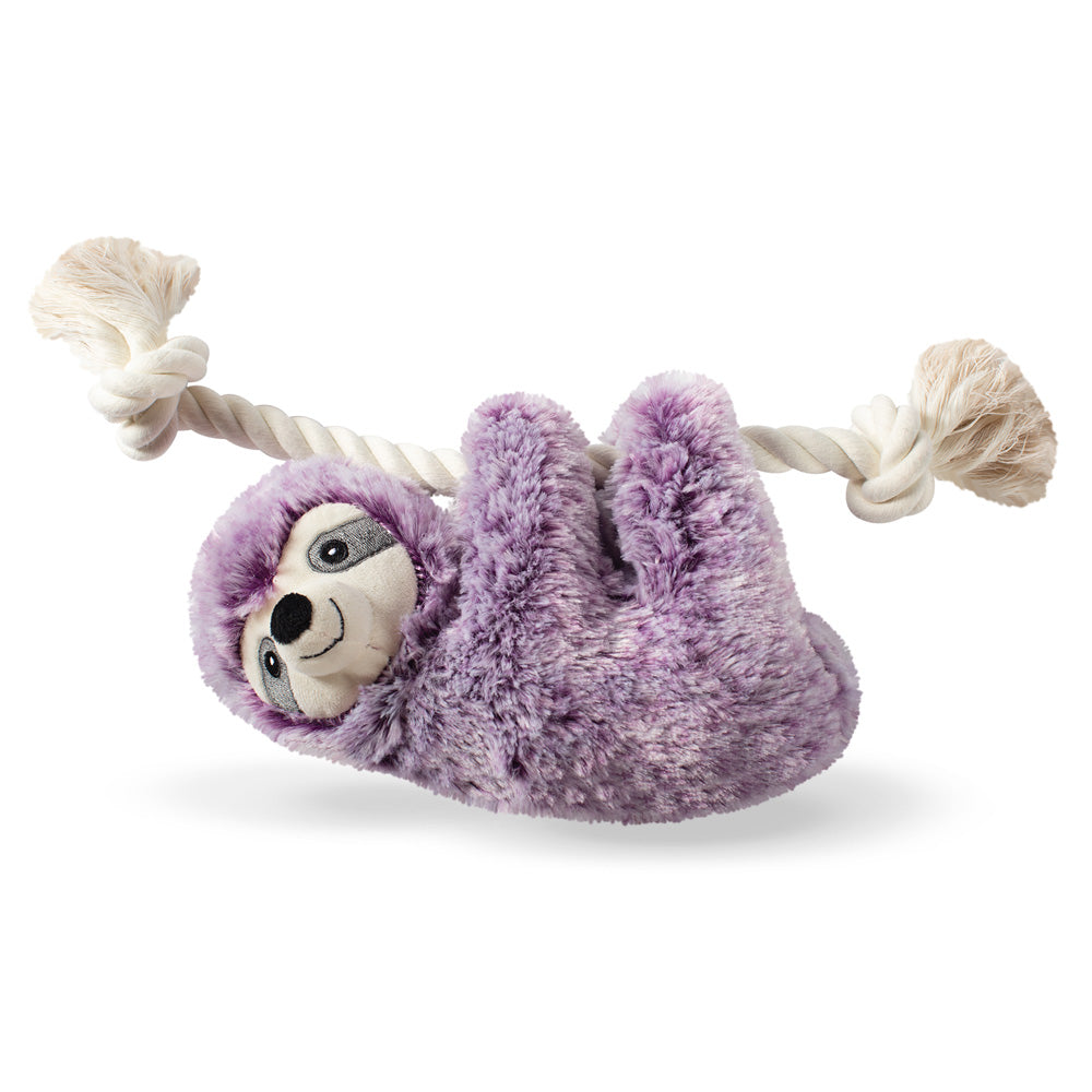 Violet Sloth On A Rope Plush Dog Toy - BFF Here