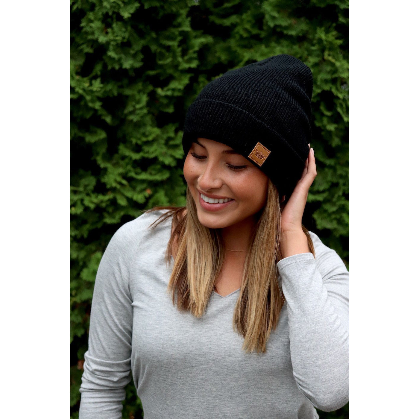 Black Fleece Lined Beanie - BFF Here