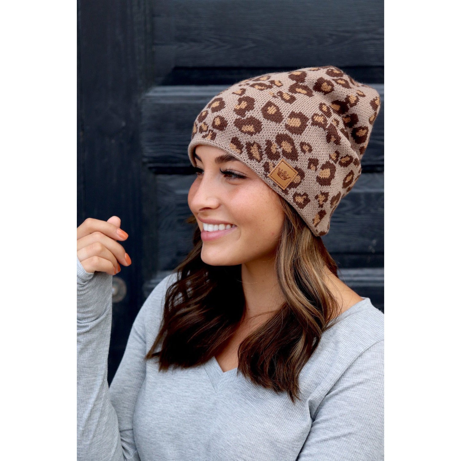 Leopard Print Beanie - BFF Here