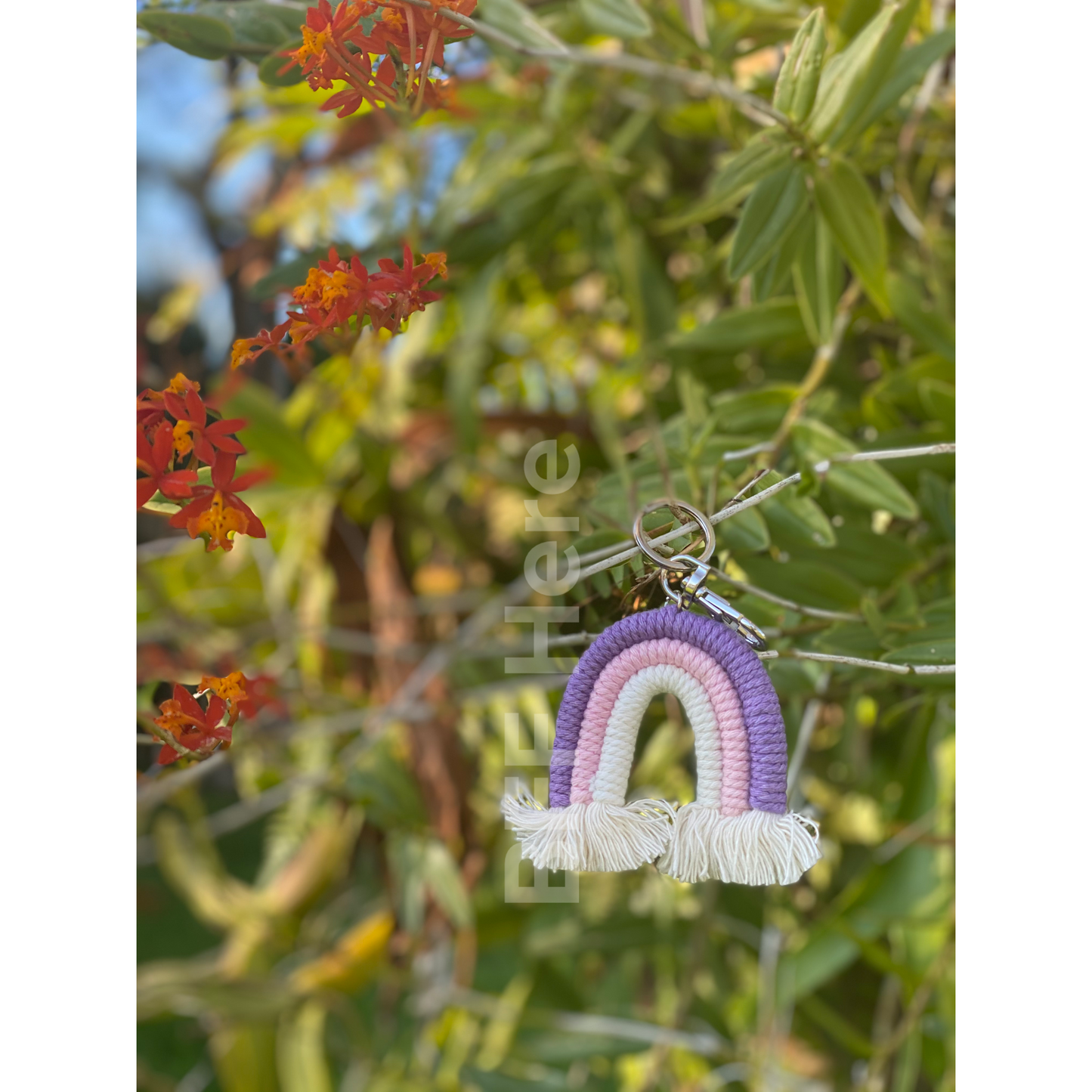 Woven Rainbow Keychain -- Choice of Color - BFF Here