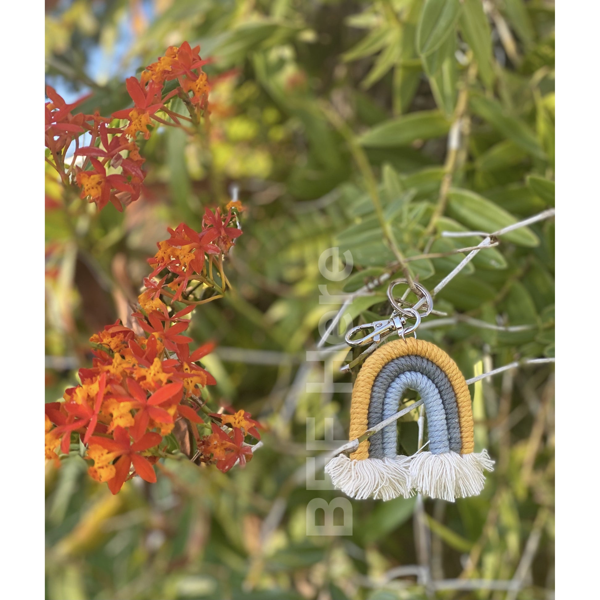 Woven Rainbow Keychain -- Choice of Color - BFF Here