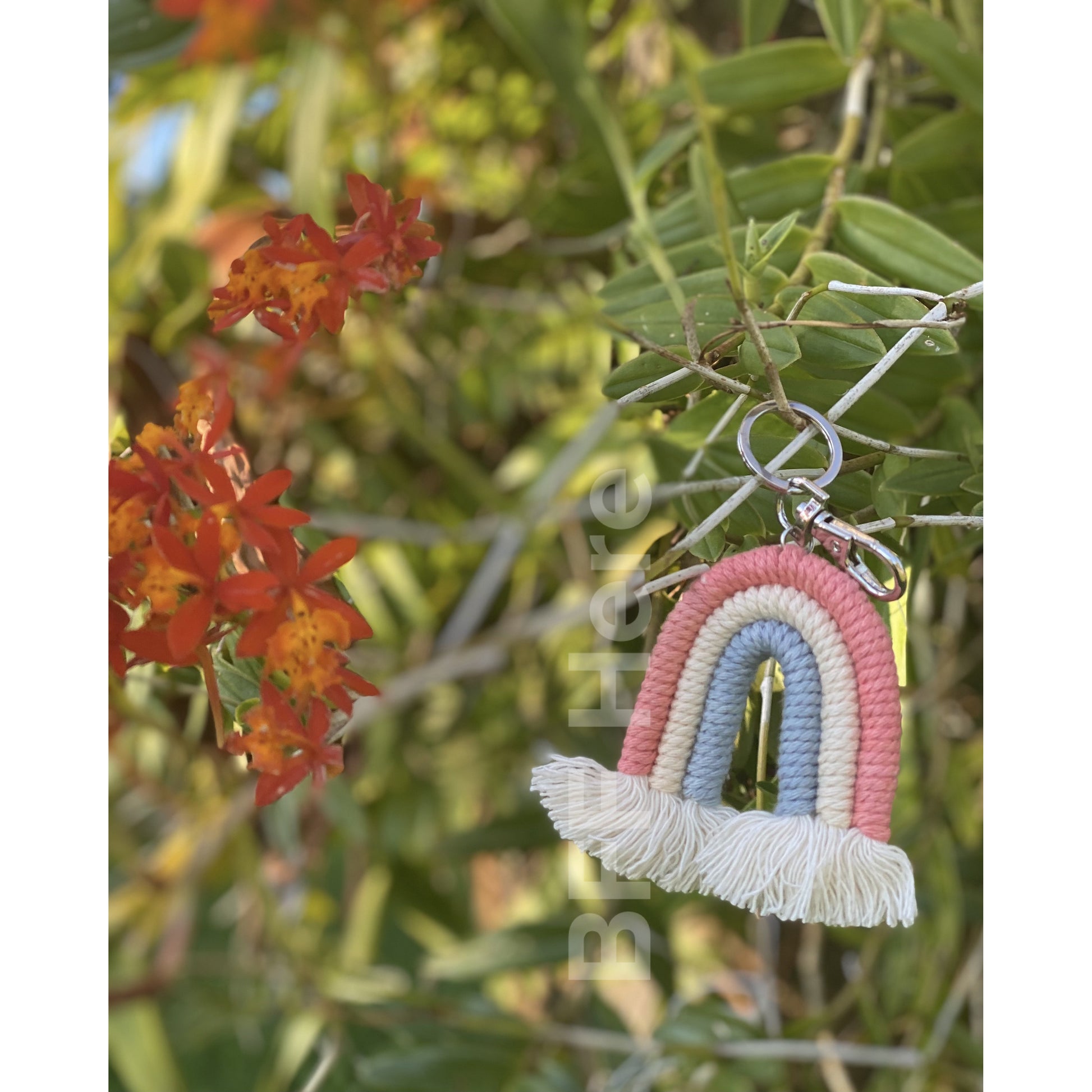 Woven Rainbow Keychain -- Choice of Color - BFF Here