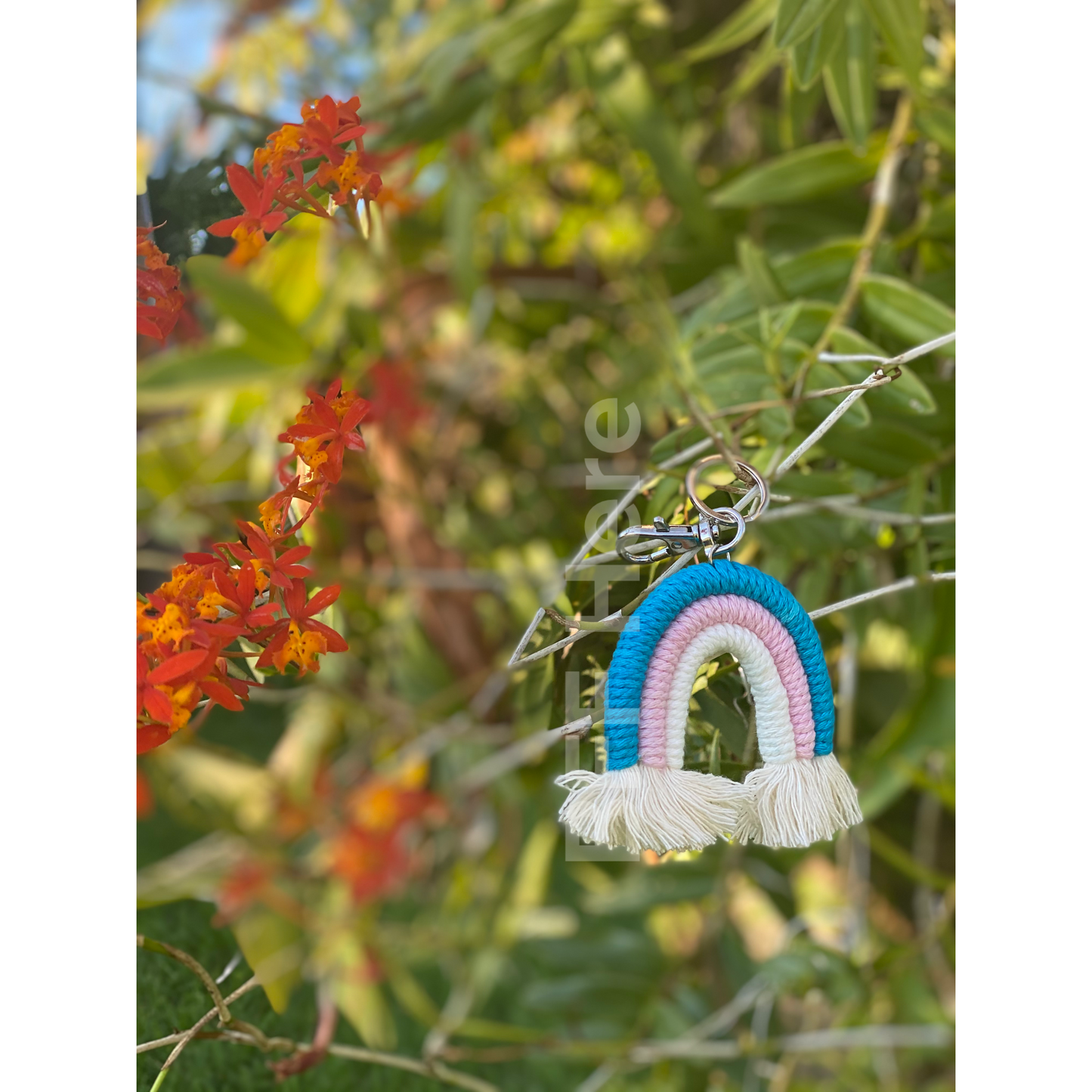 Woven Rainbow Keychain -- Choice of Color - BFF Here