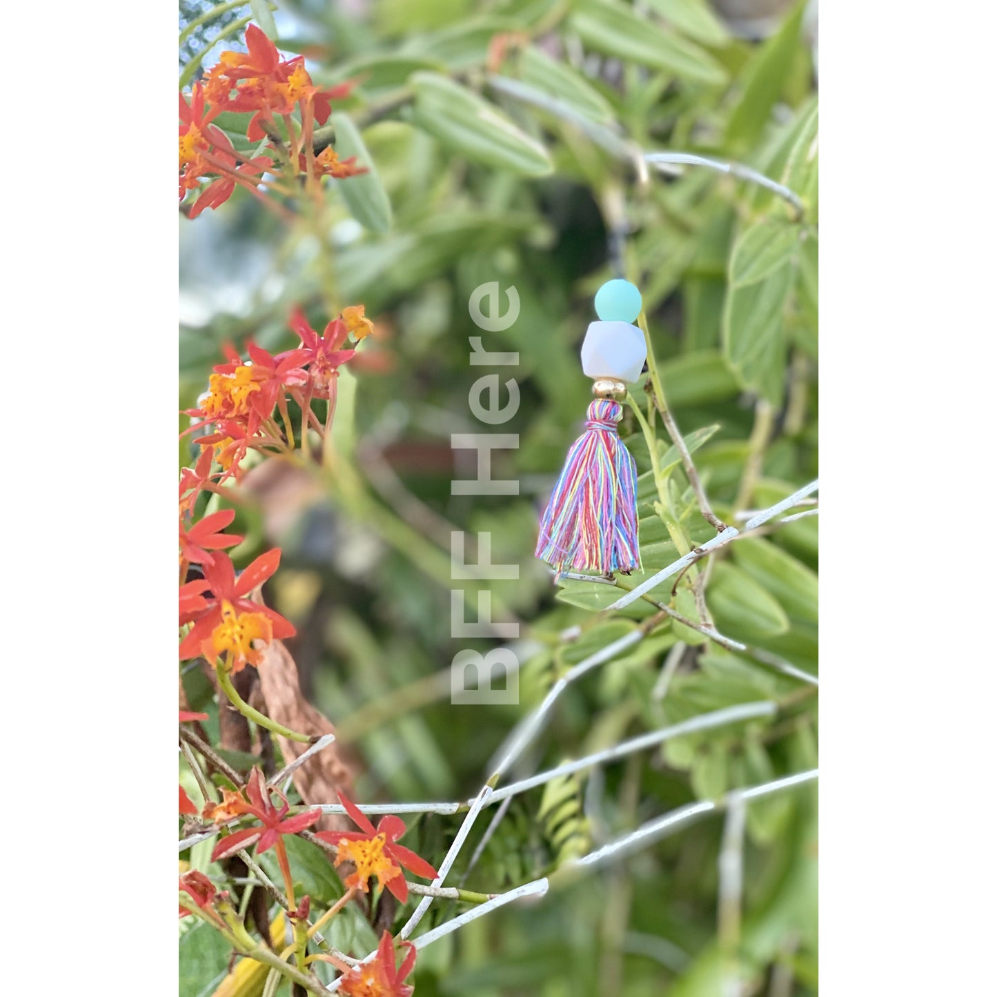 Beaded Tassel Keychain -- Choice of Color - BFF Here