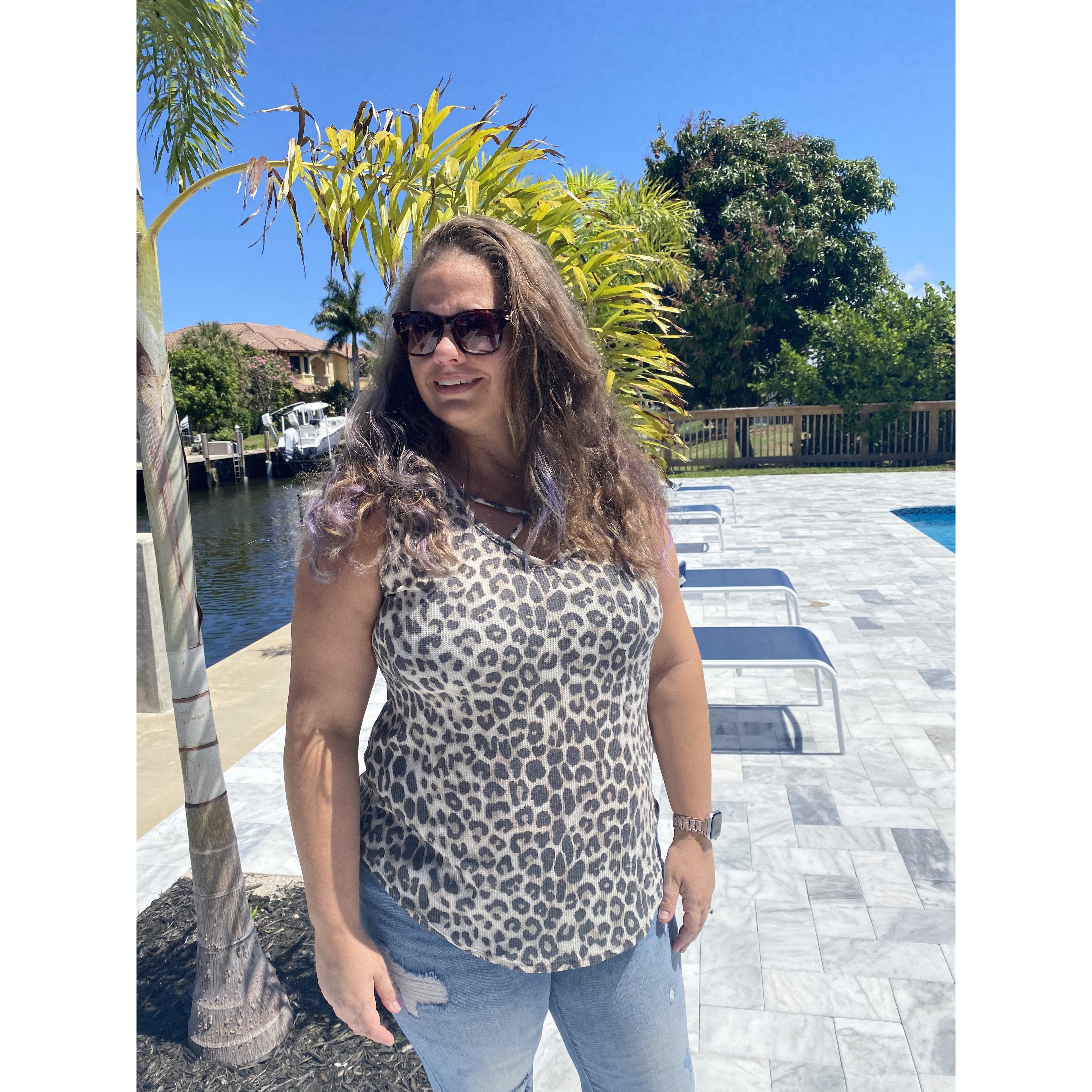 Criss Cross Animal Print Sleeveless Top - BFF Here