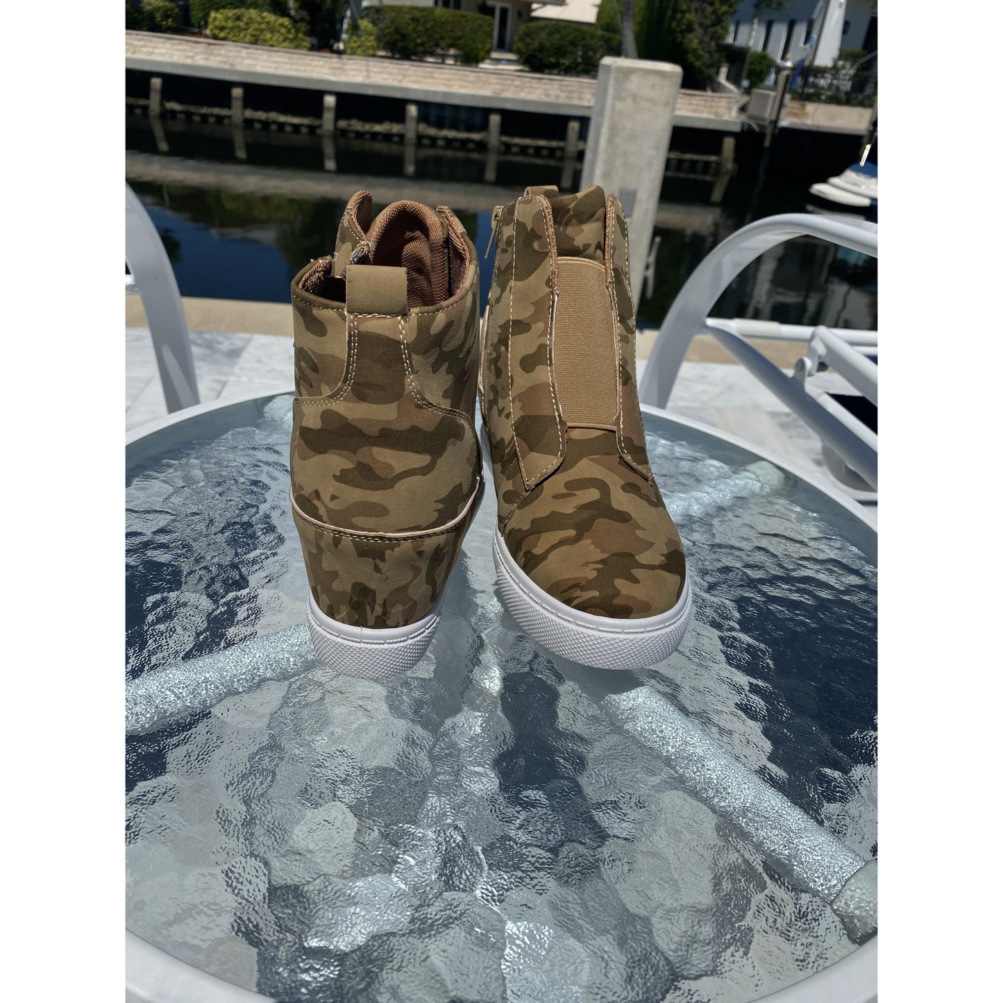 Camouflage Hidden Wedge Sneakers - BFF Here