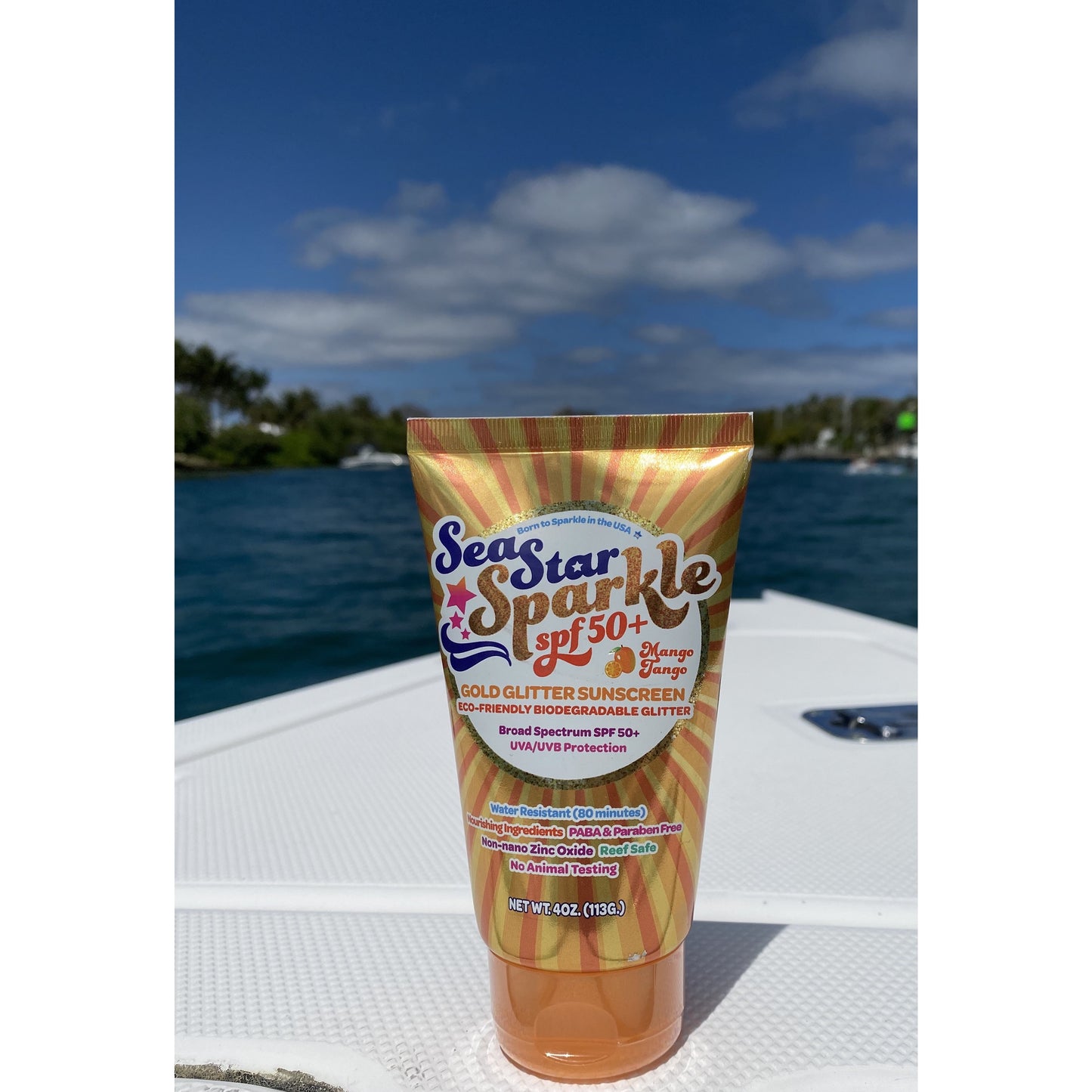 Sea Star Sparkle Mango Tango SPF 50+ Glitter Sunscreen - BFF Here