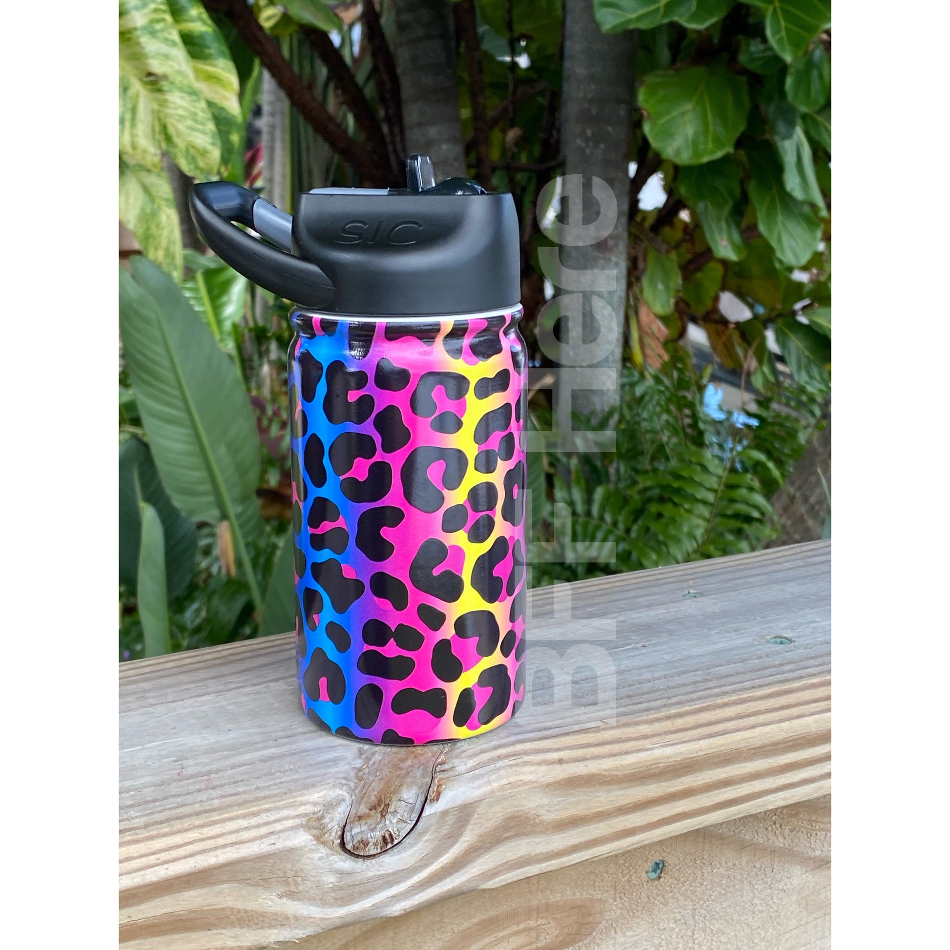 Neon Leopard  -- 12 oz. Lil SIC Bottle - BFF Here