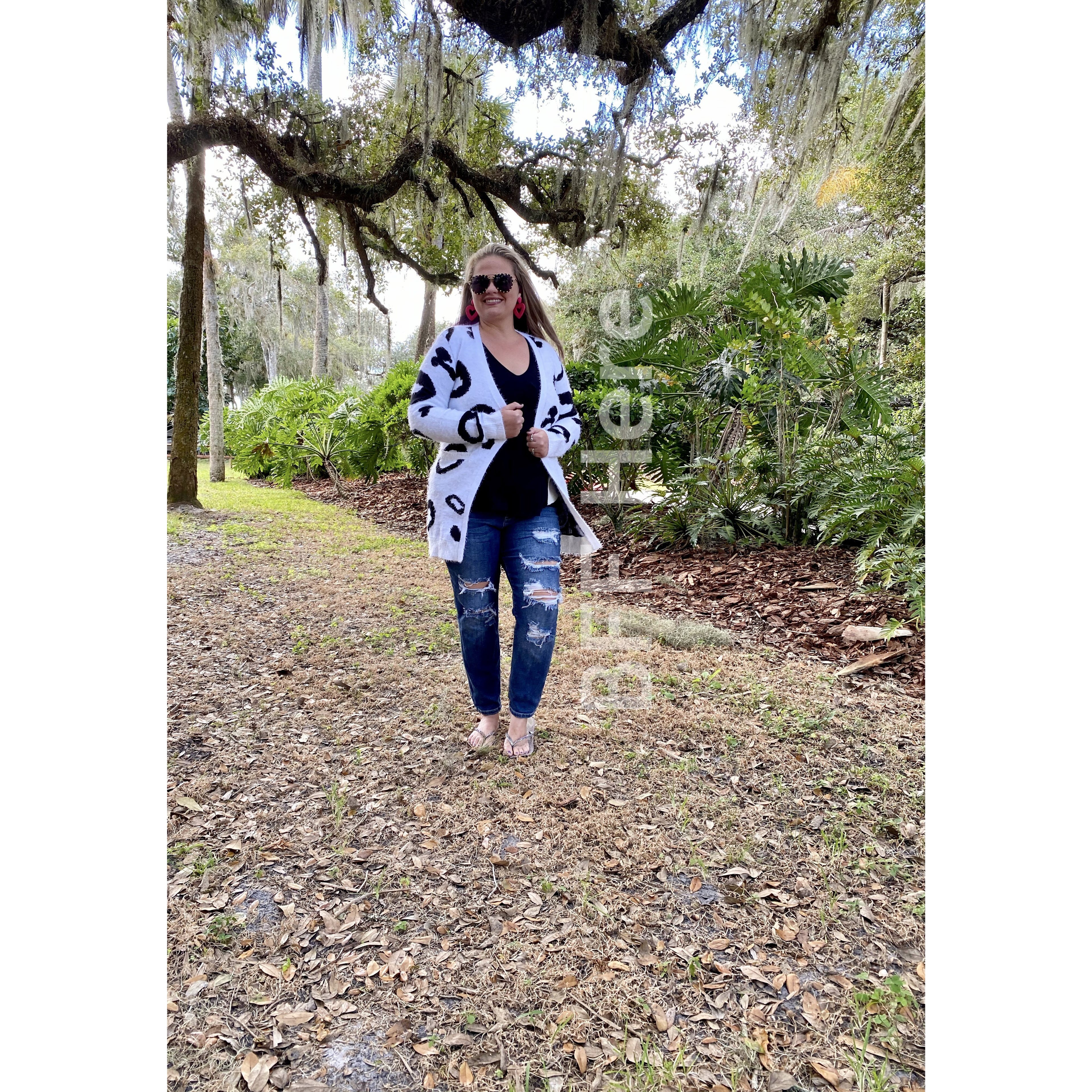 Felix Fuzzy Snow Leopard Cardigan - BFF Here