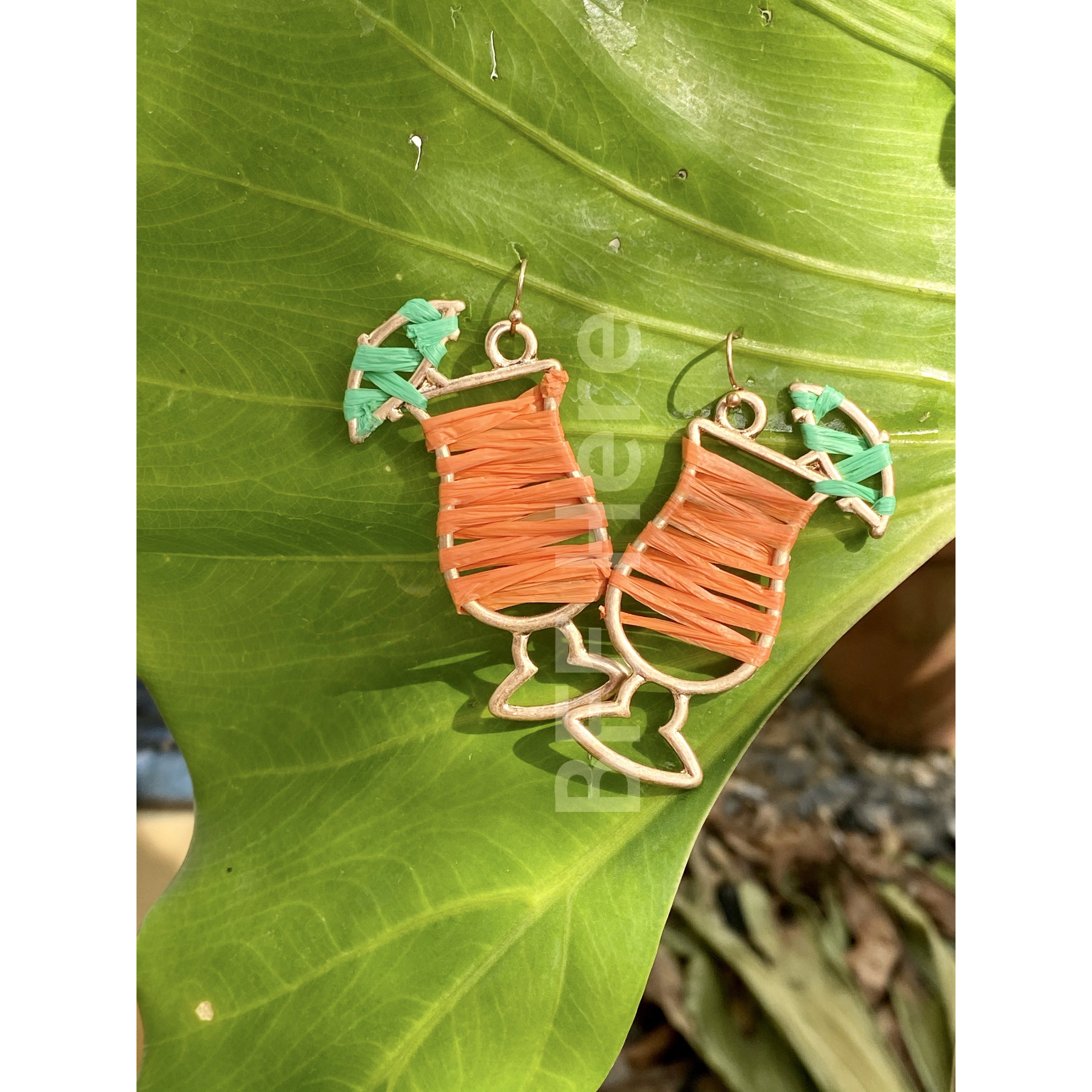 Cocktail Raffia Earrings -- Choice of Color - BFF Here