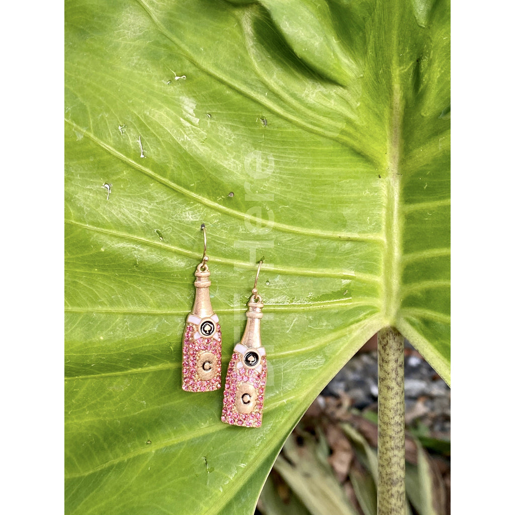 Champagne Bottle Rhinestone  Earrings -- Choice of Color - BFF Here