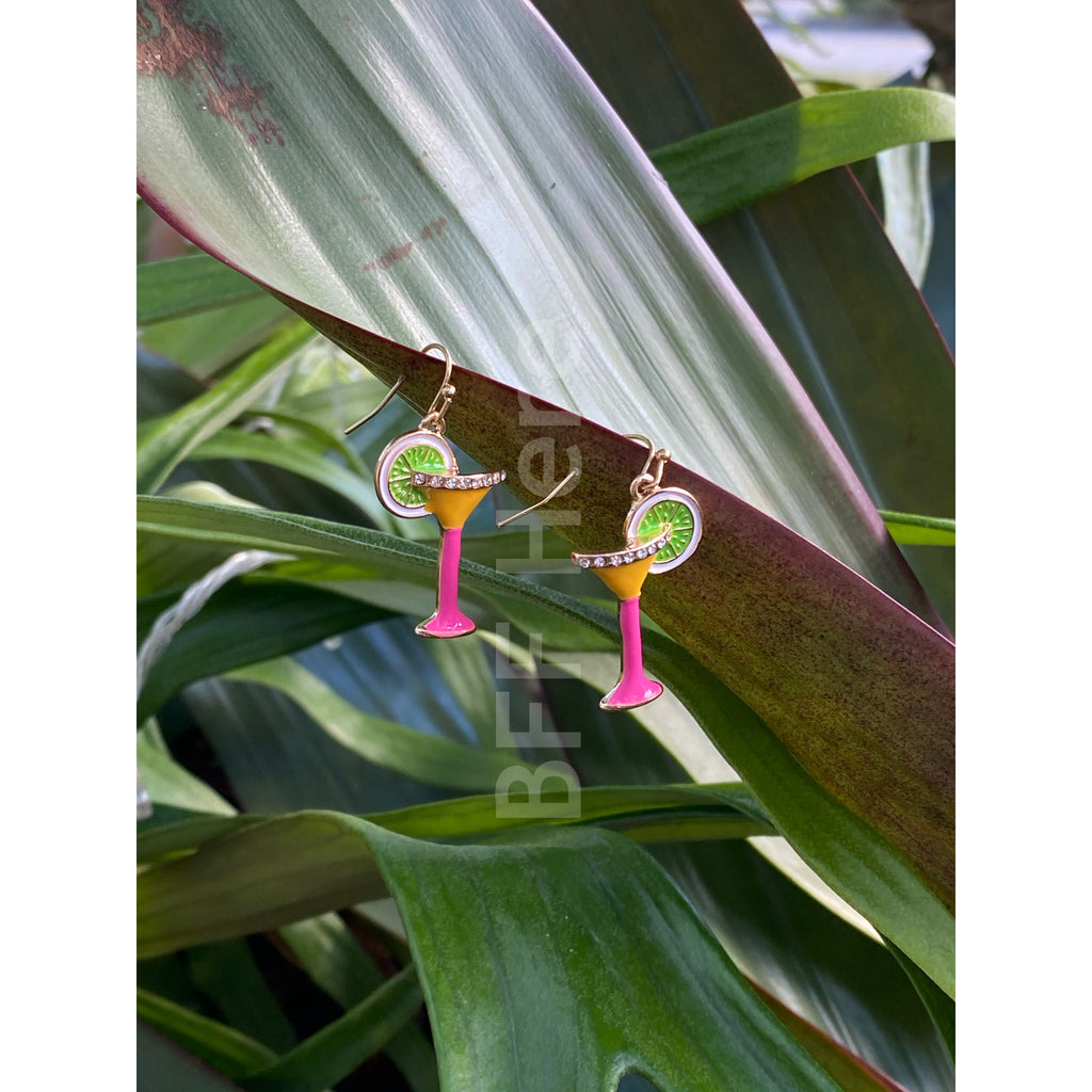 Cocktail Enamel Earrings -- Choice of Color - BFF Here