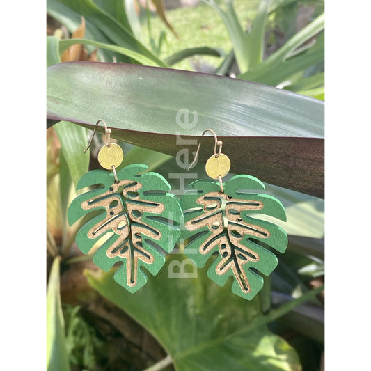 Wood Leaf Earrings - BFF Here