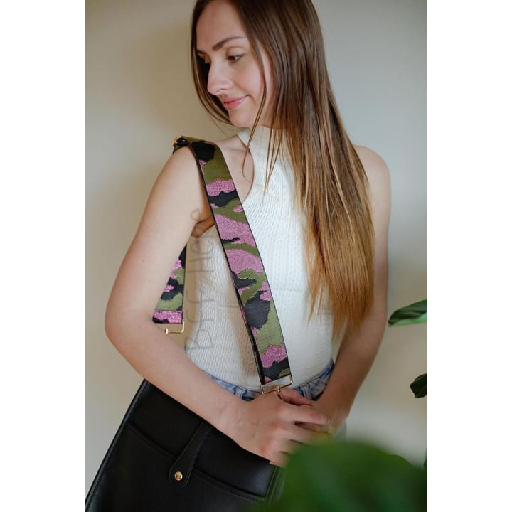 Eye Candy Crossbody Strap -- Metallic Pink Camo - BFF Here