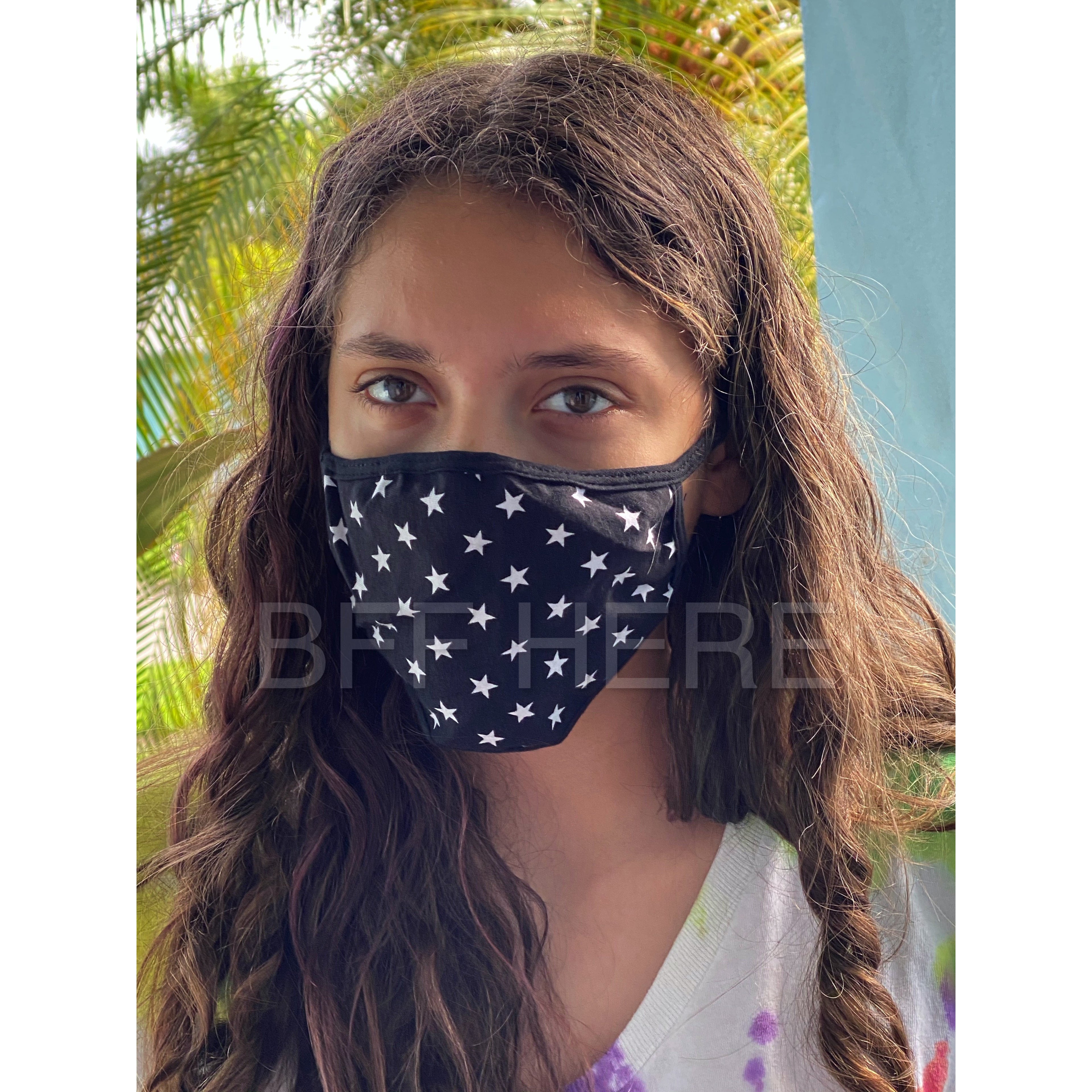 Black Stars Face Mask - Adult - BFF Here