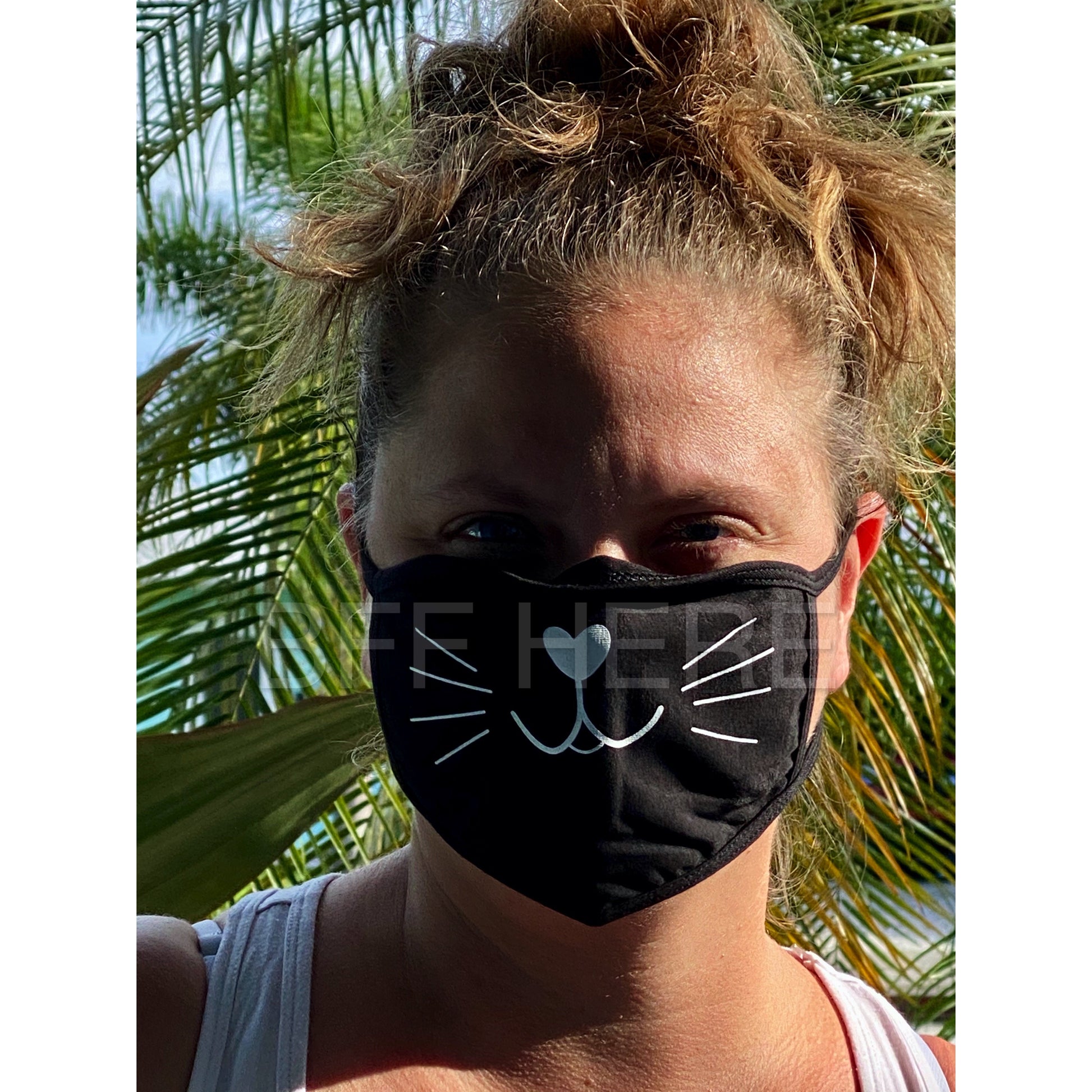 Black Cat Face Mask - Adult - BFF Here