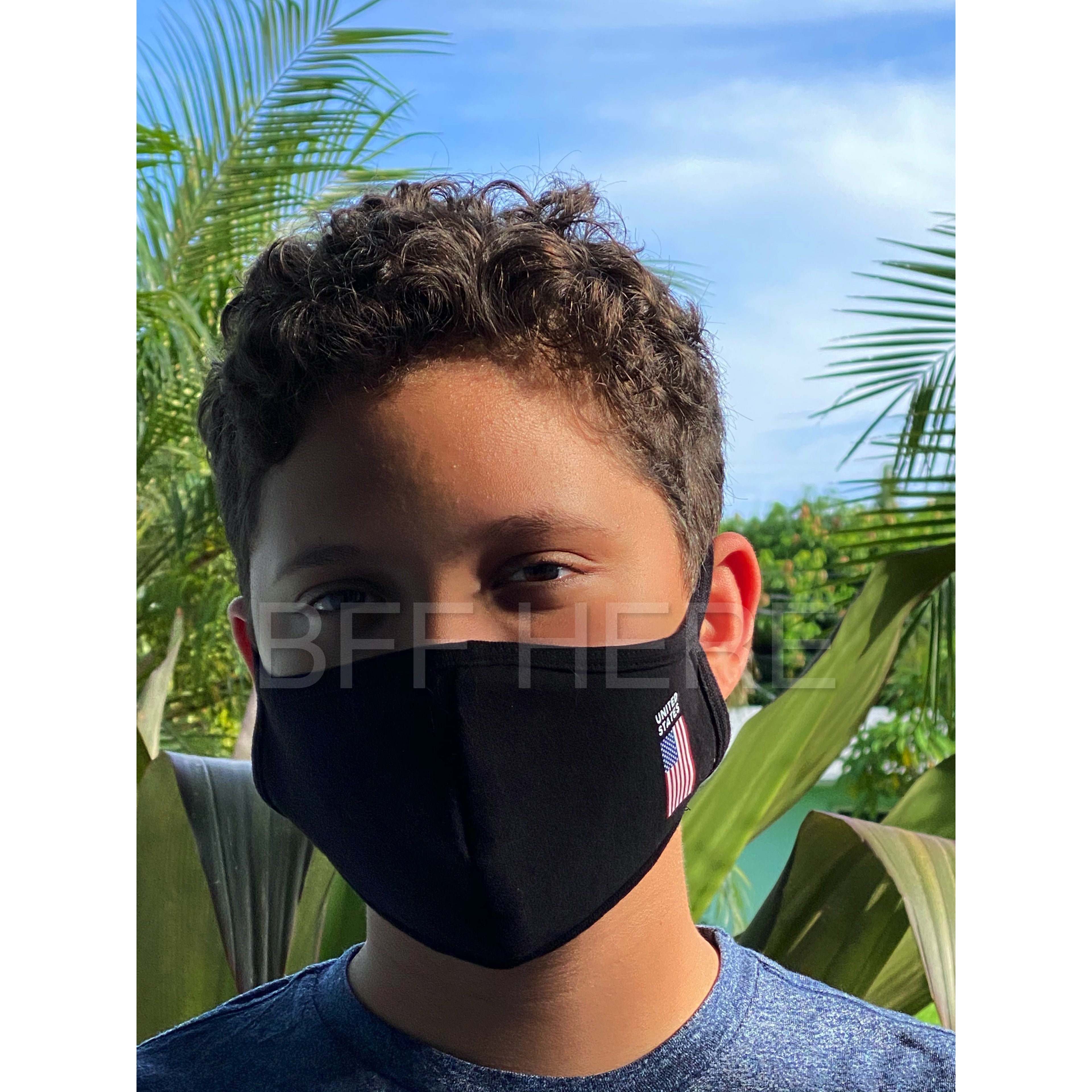 Black USA Flag Face Mask - Adult - BFF Here