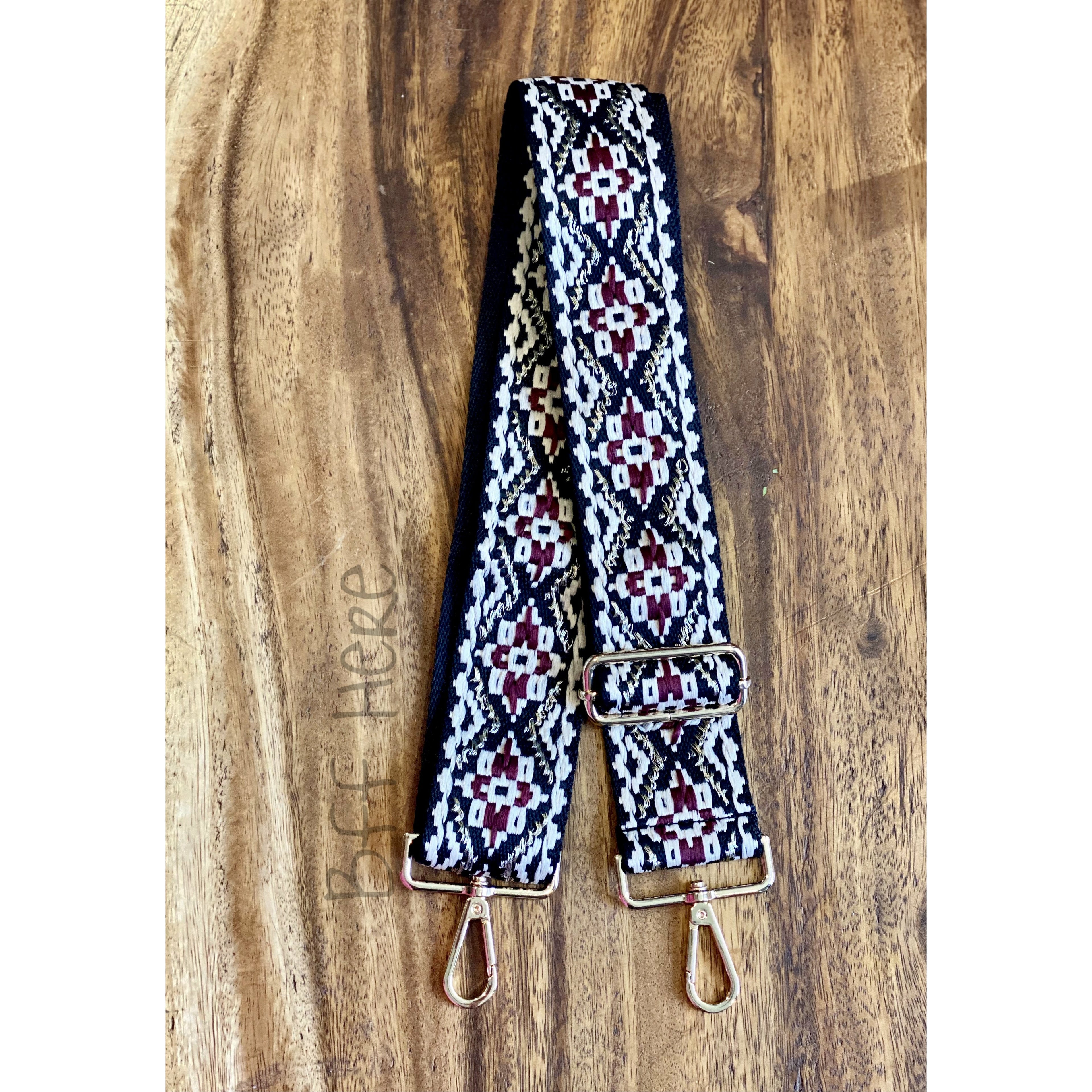 Eye Candy Crossbody Strap -- Fall Burgundy Boho - BFF Here