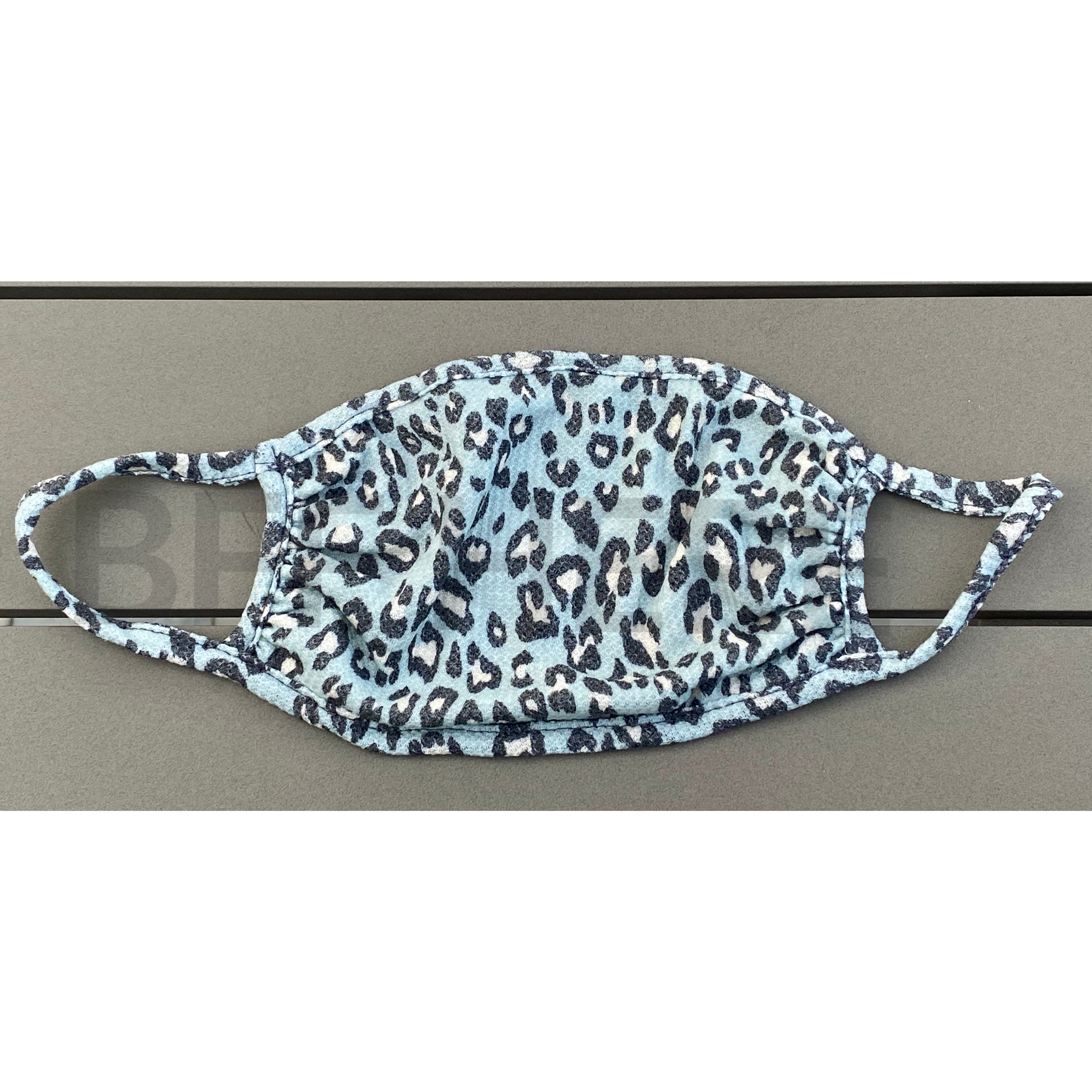 Pale Blue Leopard Face Mask -- Adult - BFF Here