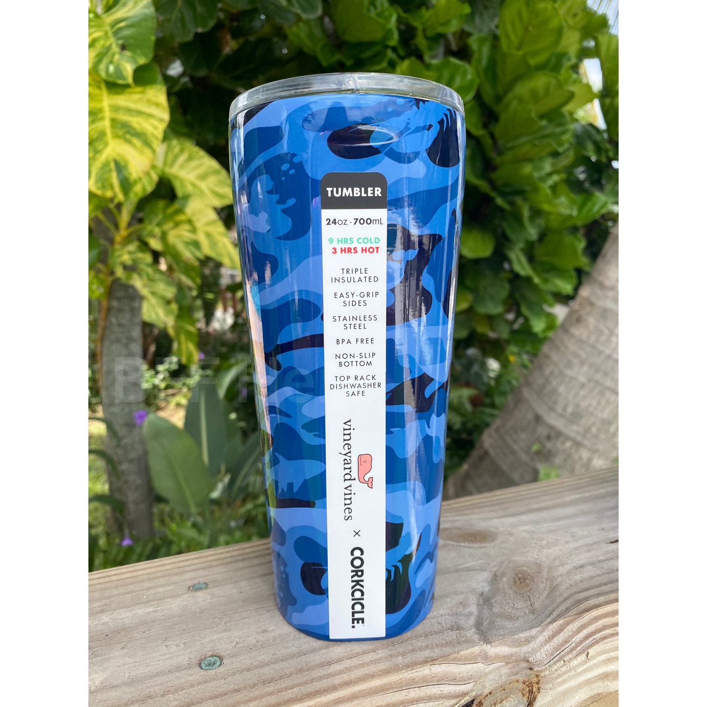 24 oz. Tumbler Vineyard Vines by Corkcicle  -- Blue Camo - BFF Here