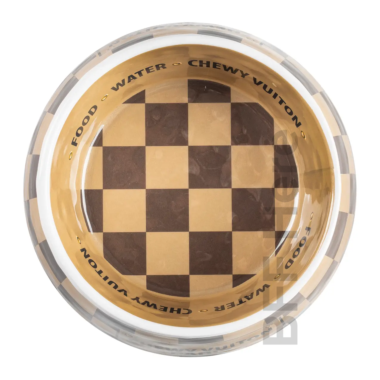 Checker Chewy Vuiton Bowl - BFF Here