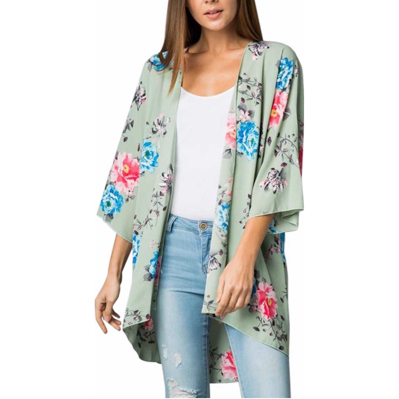 Floral Print Kimono - BFF Here