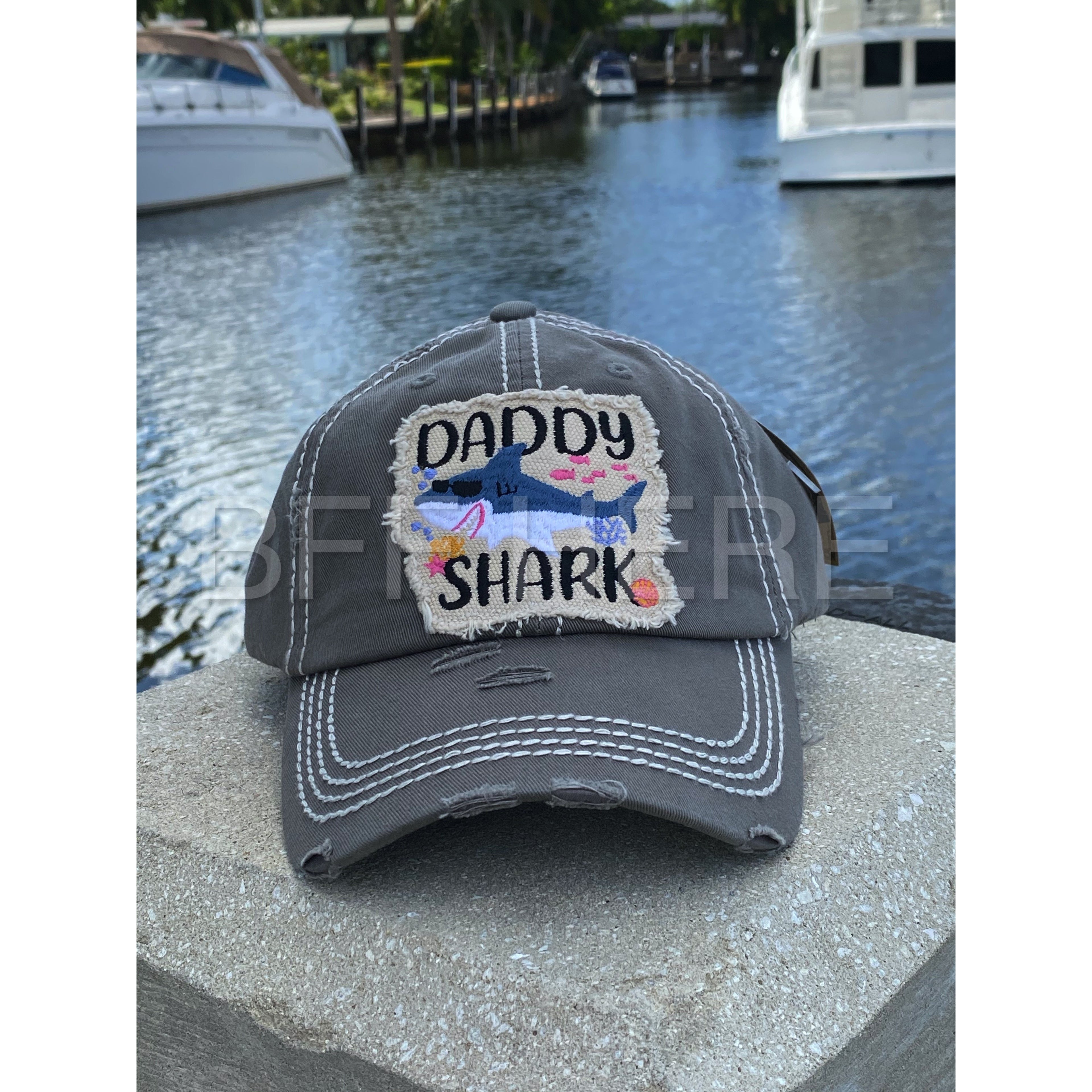 Daddy Shark Vintage Hat -- Choice of Color - BFF Here