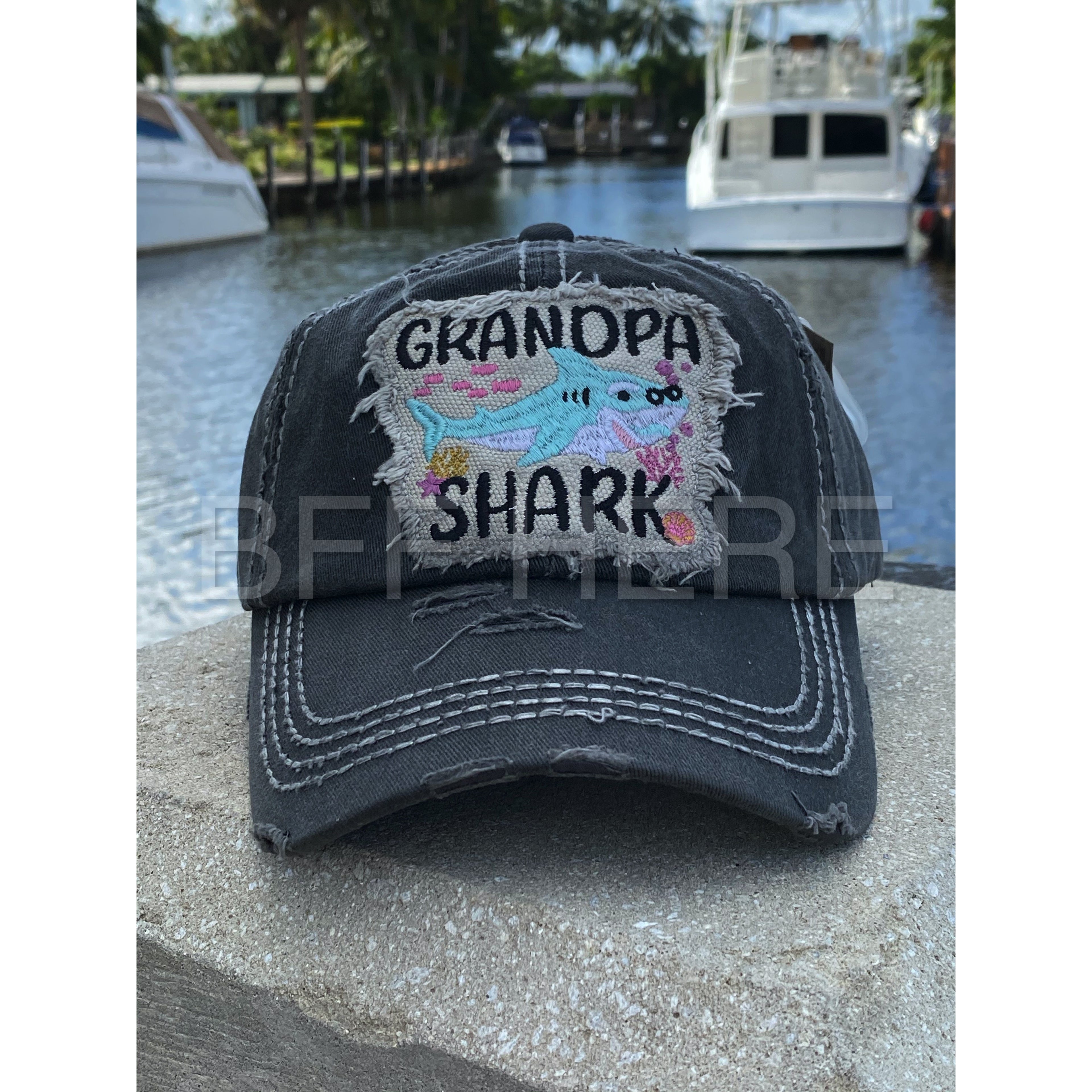 Grandpa Shark Vintage Hat -- Choice of Color - BFF Here