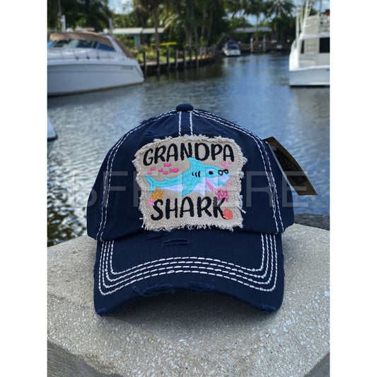 Grandpa Shark Vintage Hat -- Choice of Color - BFF Here