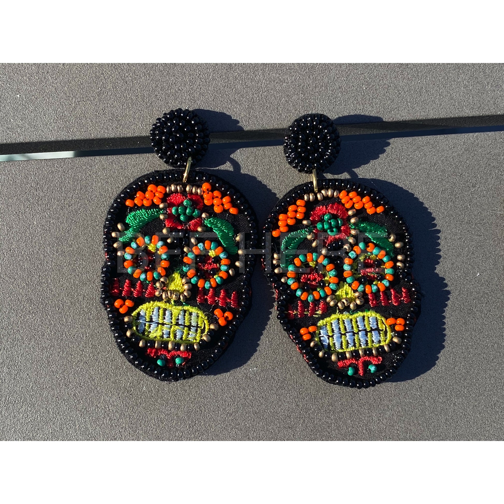 Sugar Skull Statement Earrings -- Choice of Color - BFF Here