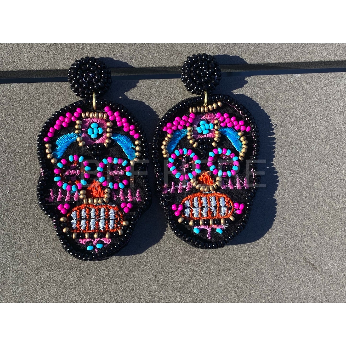 Sugar Skull Statement Earrings -- Choice of Color - BFF Here