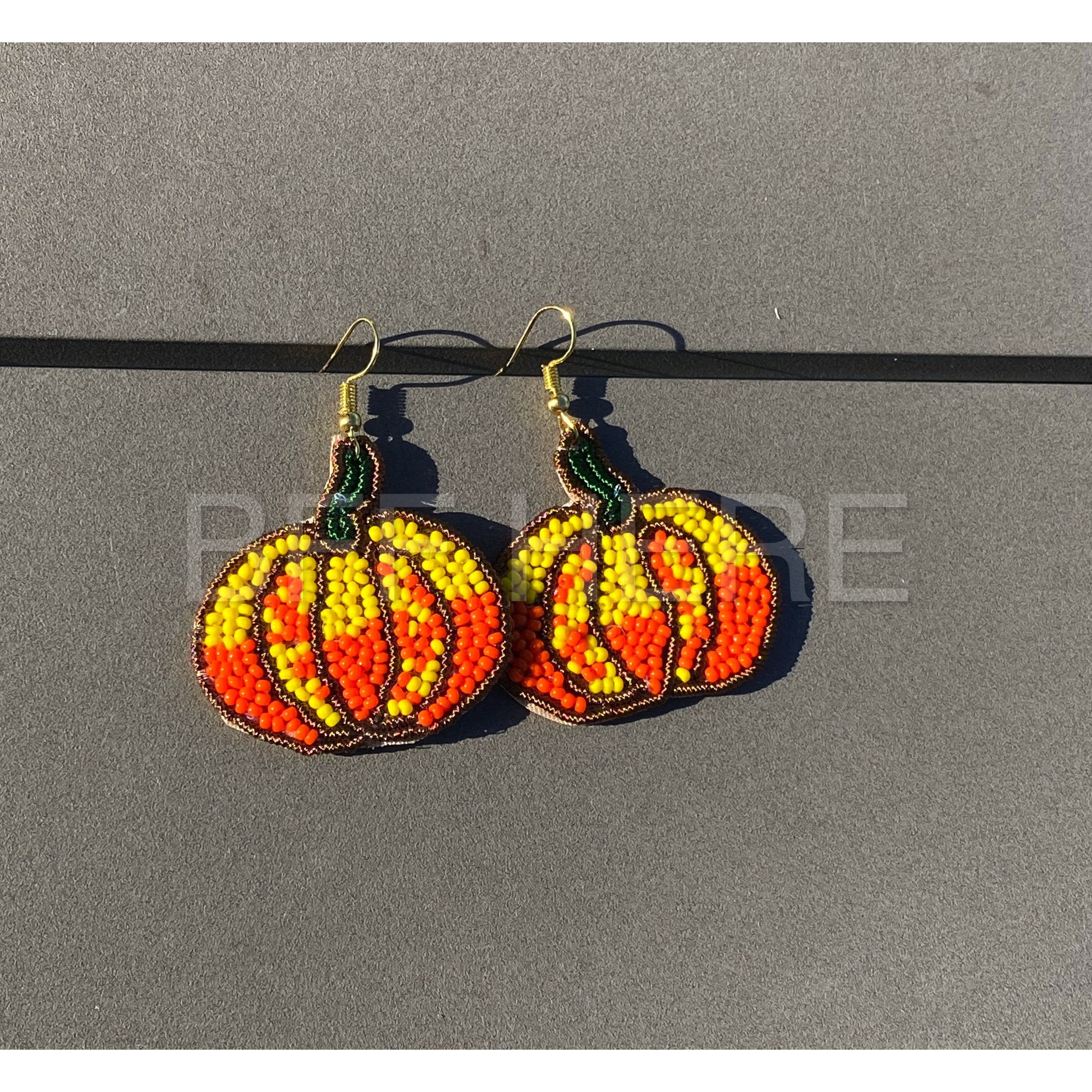 Beaded Pumpkin Statement Earrings - BFF Here