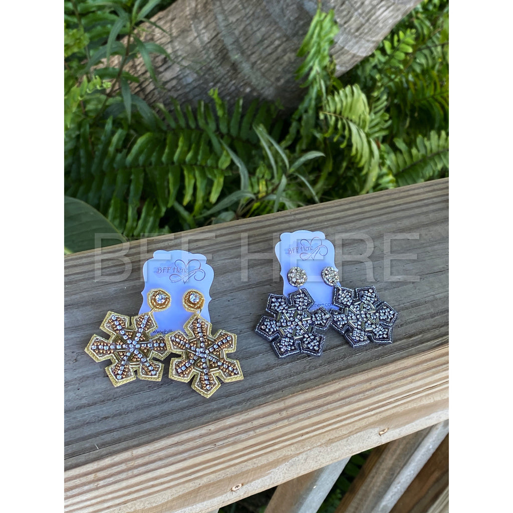 Snowflake Statement Earrings -- Choice of Color - BFF Here
